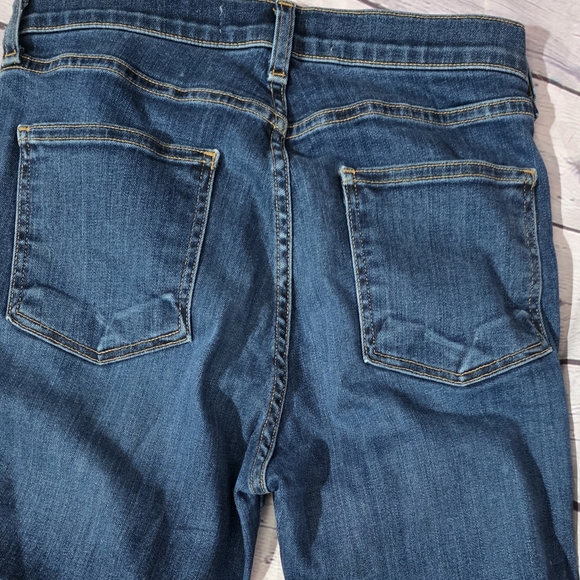 Veronica Beard Debbie Skinny Blue Jeans with Gold Stripe Raw Frayed Hem Sz 28 - Picture 8 of 9